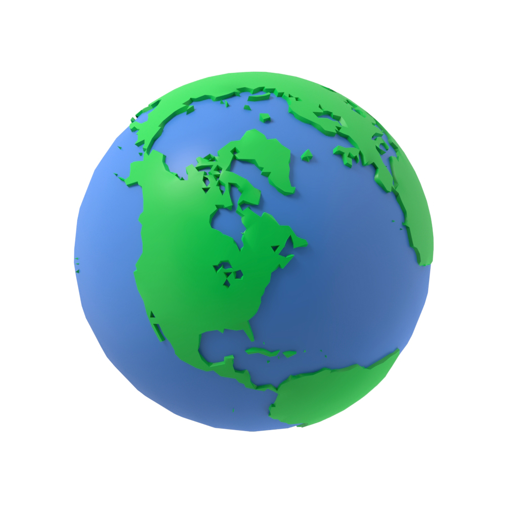 Earth Low Poly Simple Design Cartoon By GeoGo 3DOcean